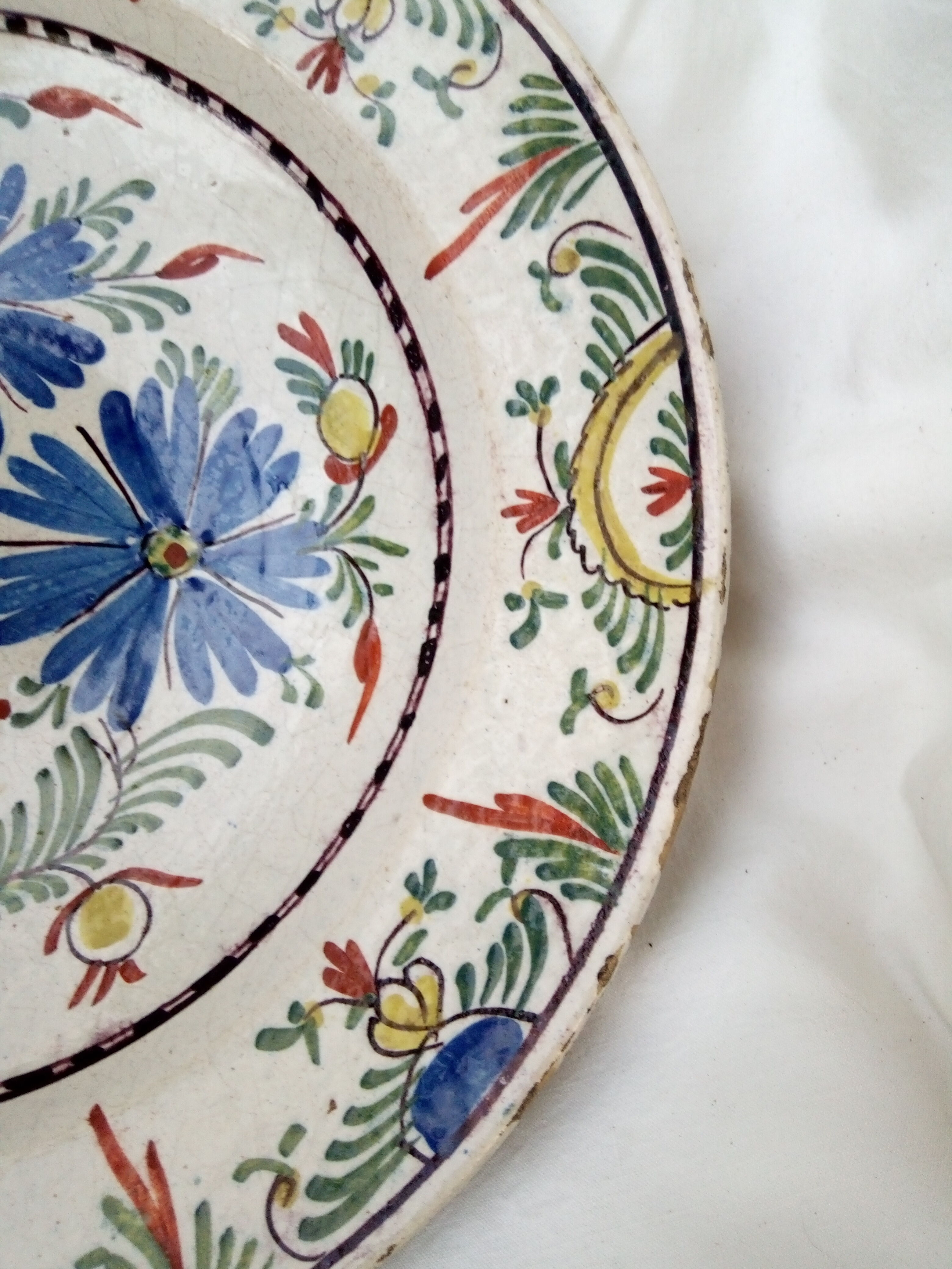 Former earthenware dish from northern France, Late 18th, early 19th century