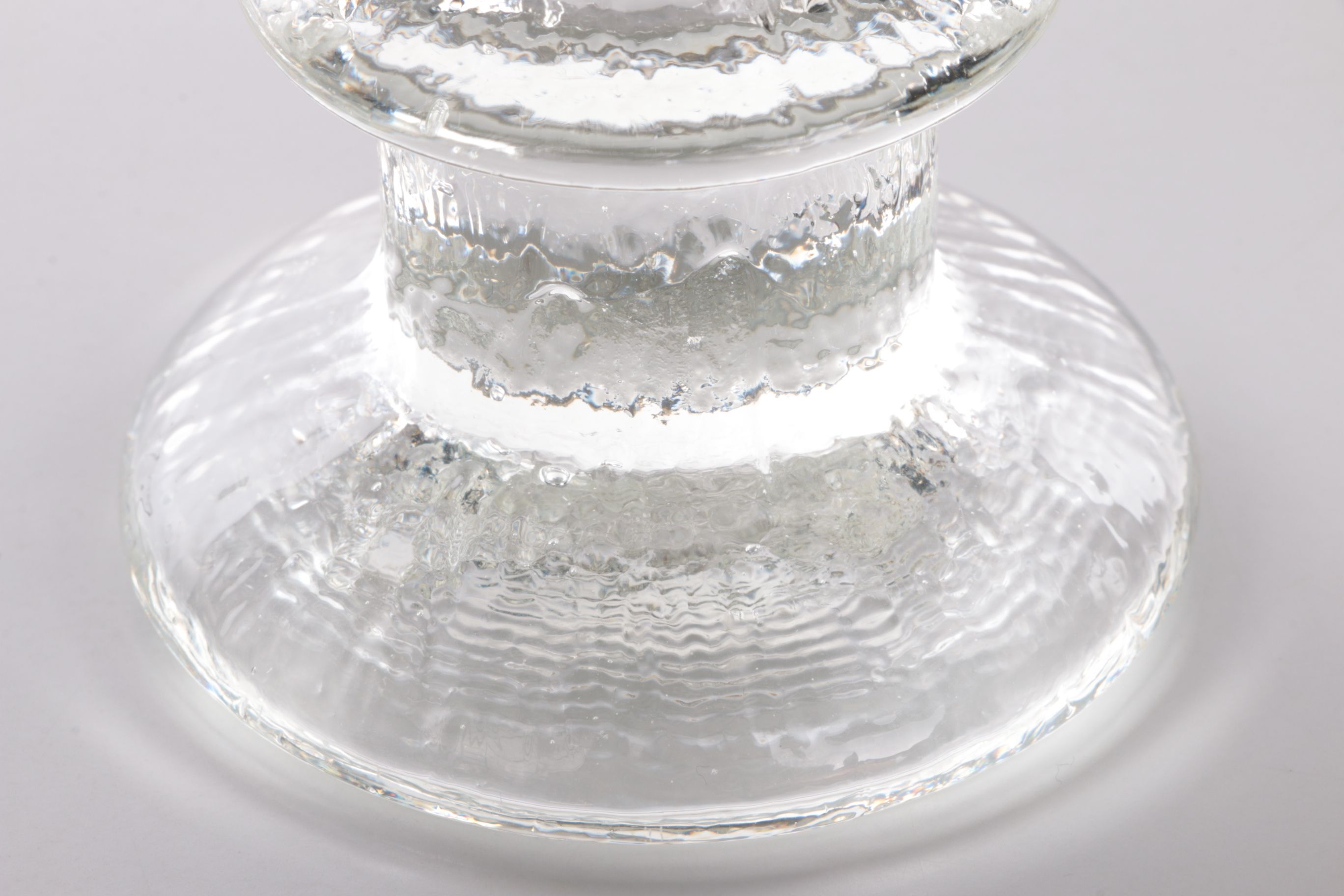 Vintage set of 2 glass candlesticks design by staffan gellerstedt 1960s
