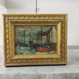 Tableau à l'huile "Marine" signé JP Rousseau