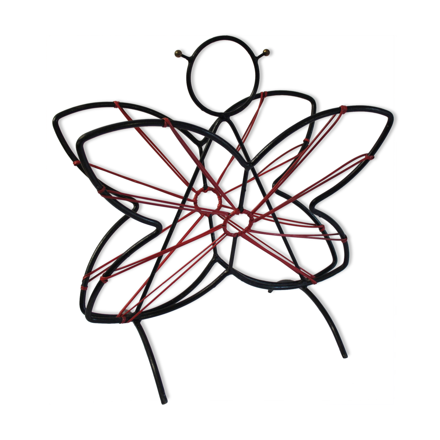 Magazine rack scoubidou 'butterfly' circa 60