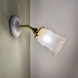 Vintage frosted glass tulip wall lamp
