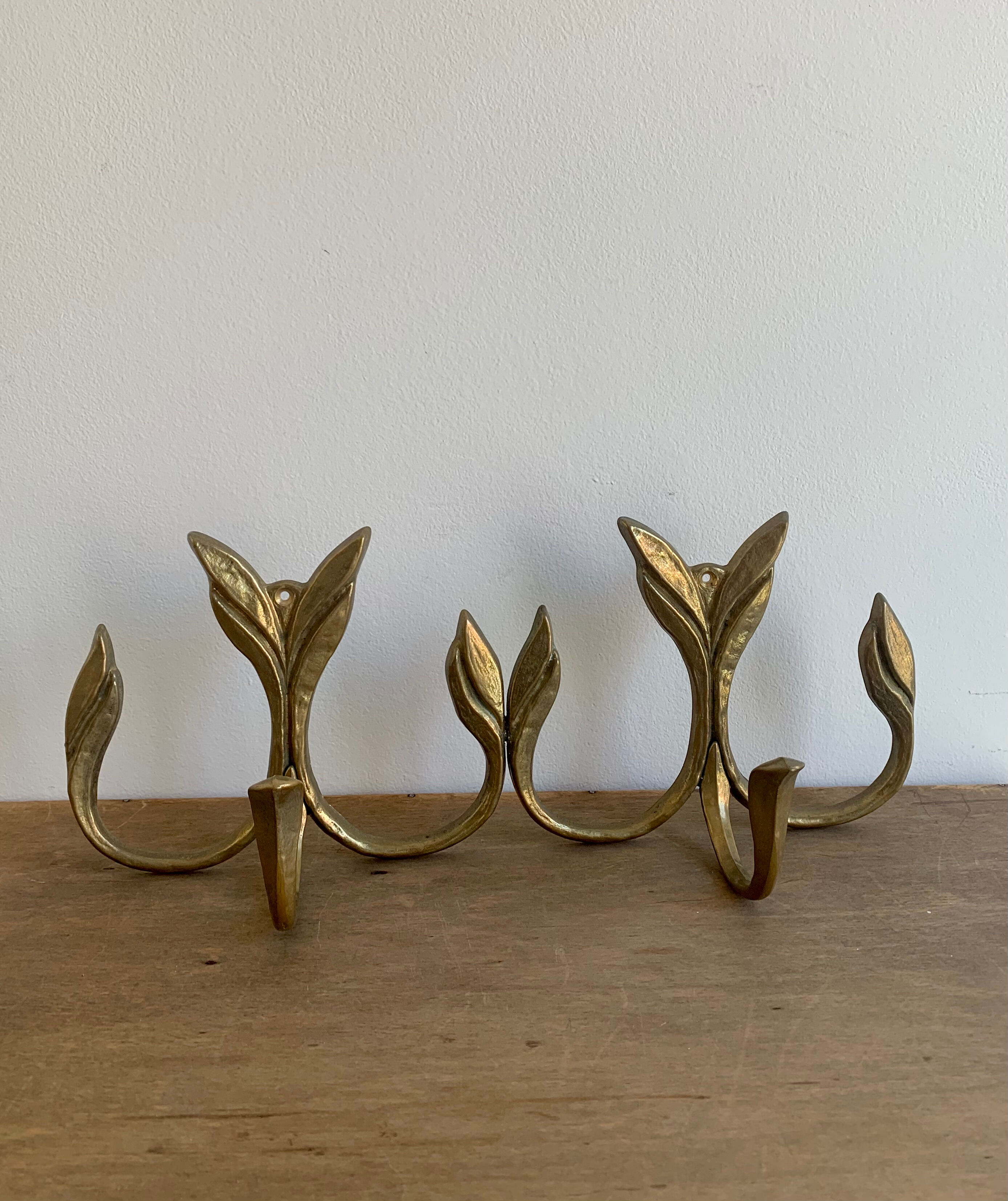 Brass wall coat rack