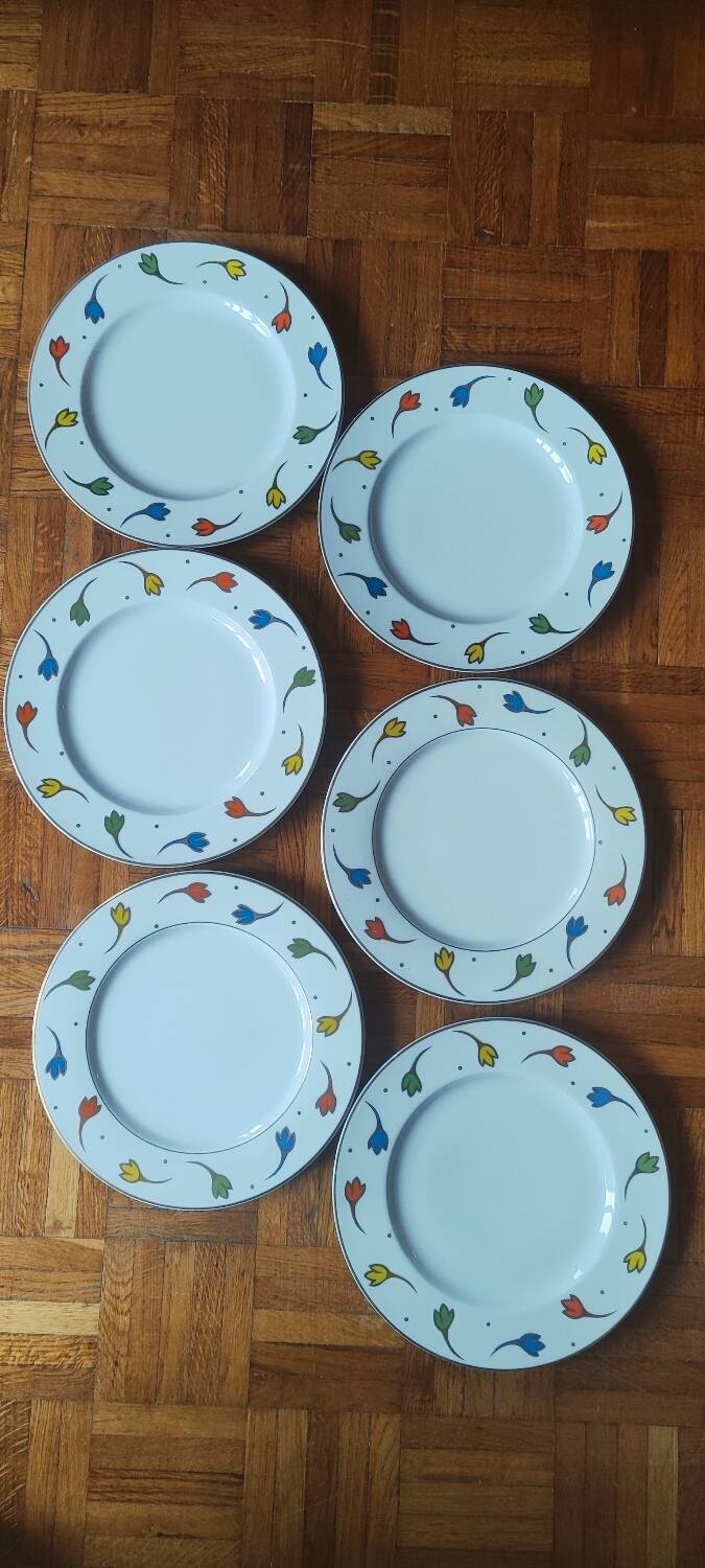 Set of porcelain plates with a frieze from Royal Limoges.
