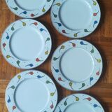 Set of porcelain plates with a frieze from Royal Limoges.