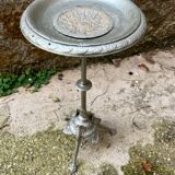 Table d'appoint guéridon porte plante en fonte argenté