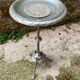 Side table pedestal table with silver cast iron plant