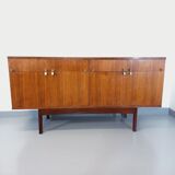 Vintage Scandinavian style row in rosewood and brass from the 60s