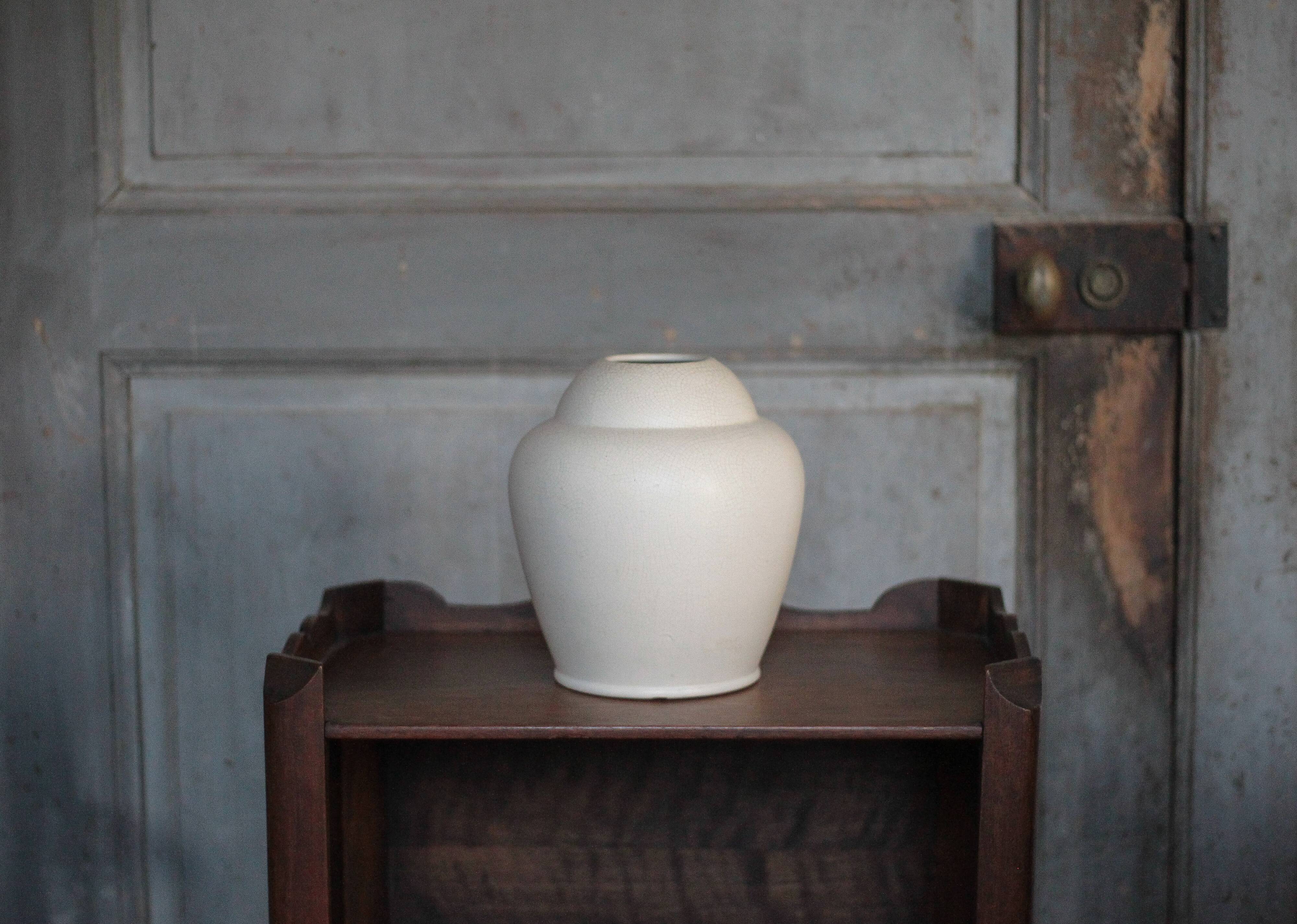 White earthenware vase by the French manufacturer Orchies.