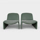 Paire de fauteuils Alky Giancarlo Piretti, Castelli 1970s, bouclé Minotti