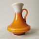 Vintage Murano Cased Glass Vase: Retro Orange Ceramic, 70s Yugoslavia