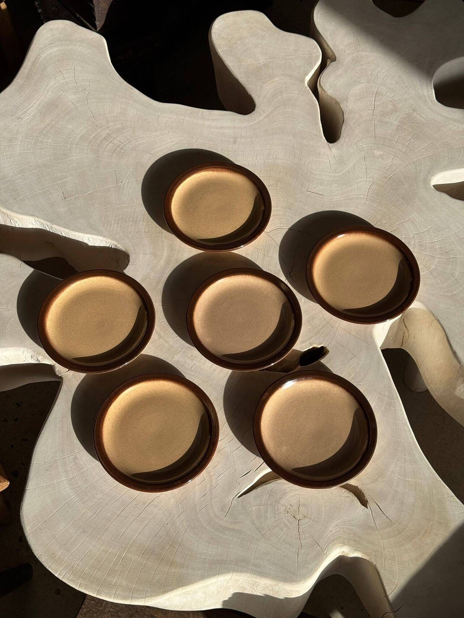 Set of 6 small stoneware dessert plates, Oxford brand, made in Brazil