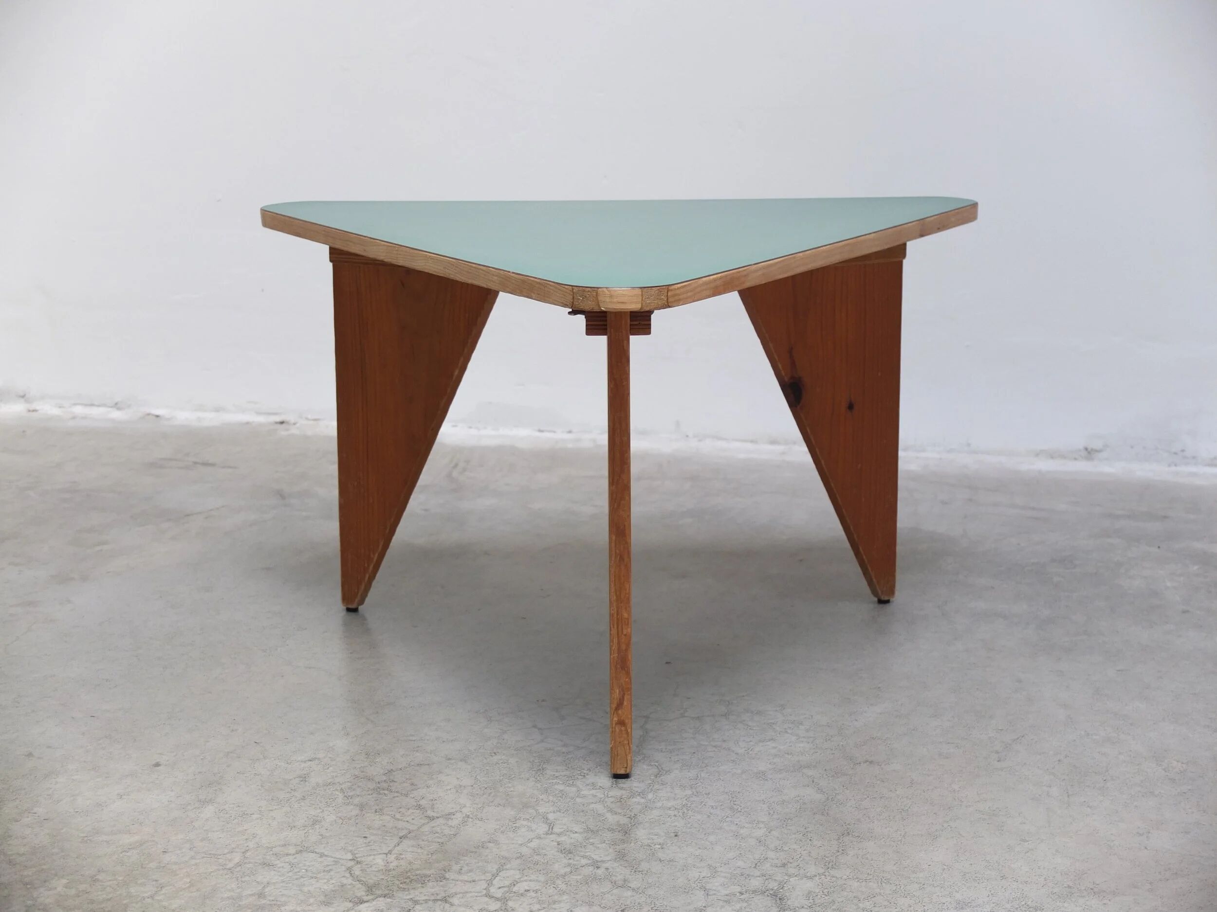 Unique pair of triangular coffee or side tables, 1960s