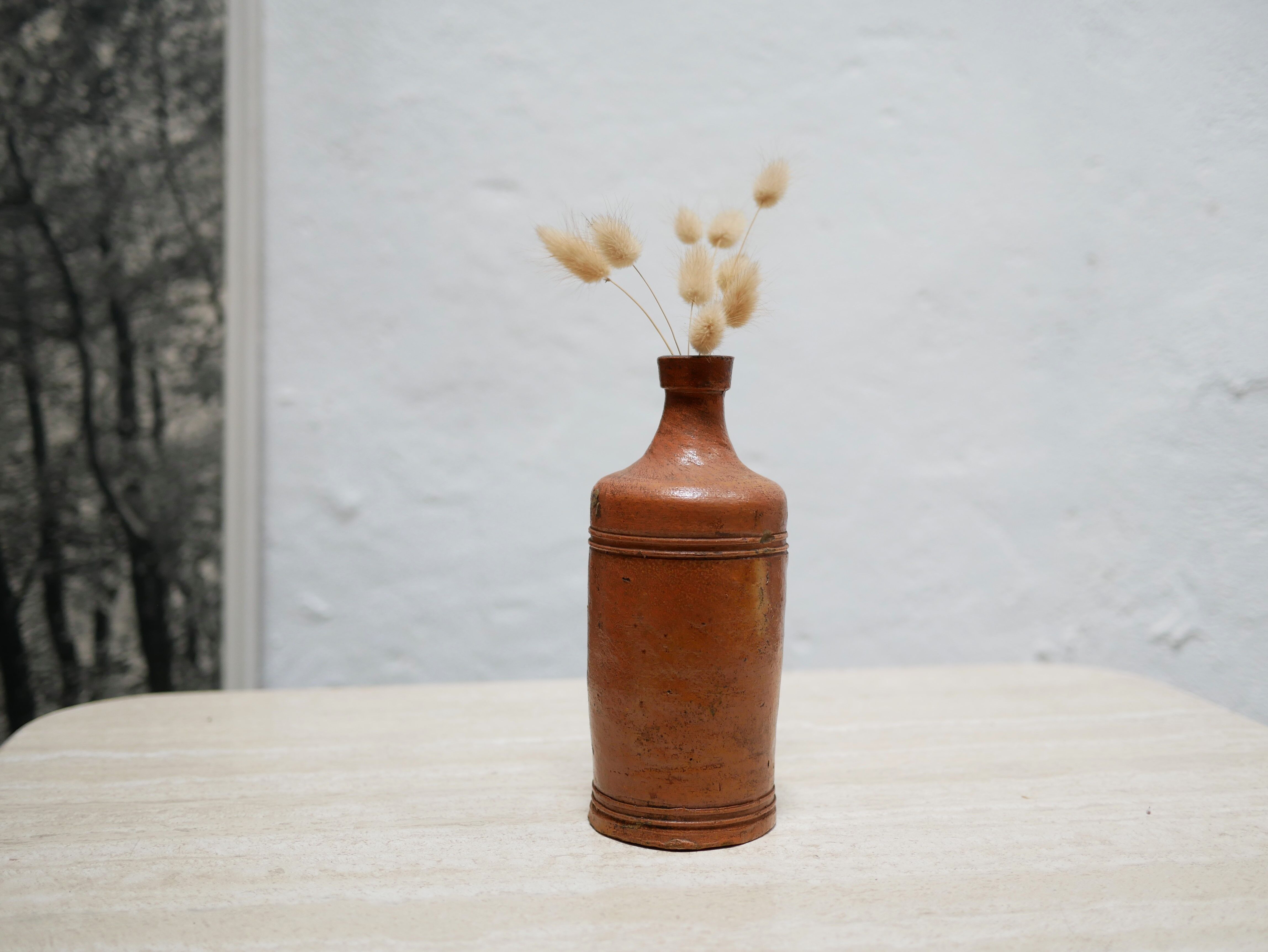 Bottle vintage glazed terracotta vase