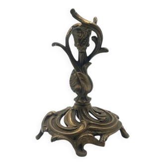 Bronze Candle Holder with Decorative Details
