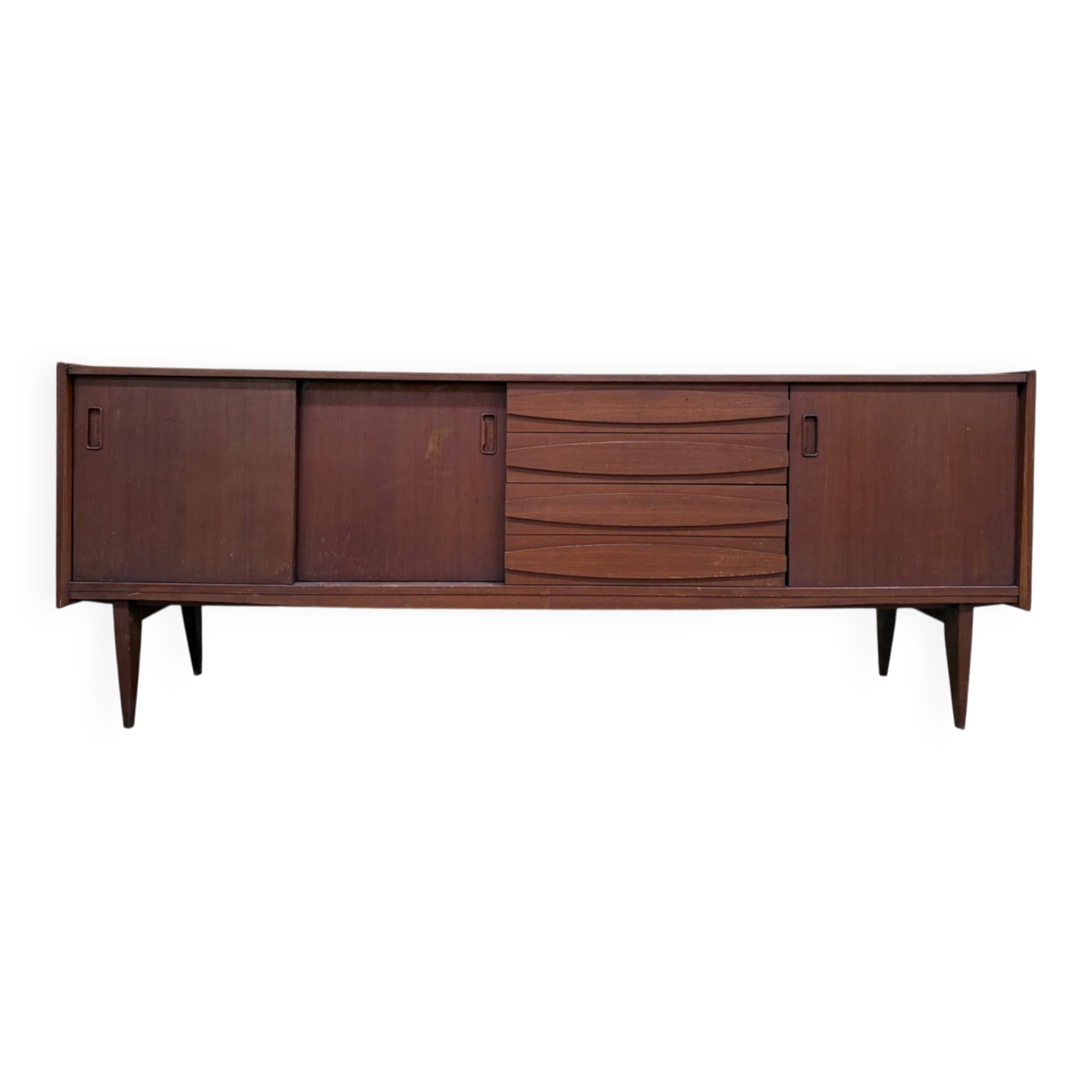 Enfilade scandinave de style danois en teck massif et placage, années 1960