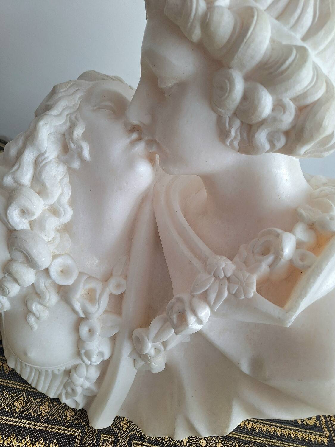 Grand marbre de Carrare d’après Jean-Antoine Houdon, buste ancien « le
