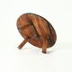 Artisan Solid Oak Round Tripod Coffee Table 1960s