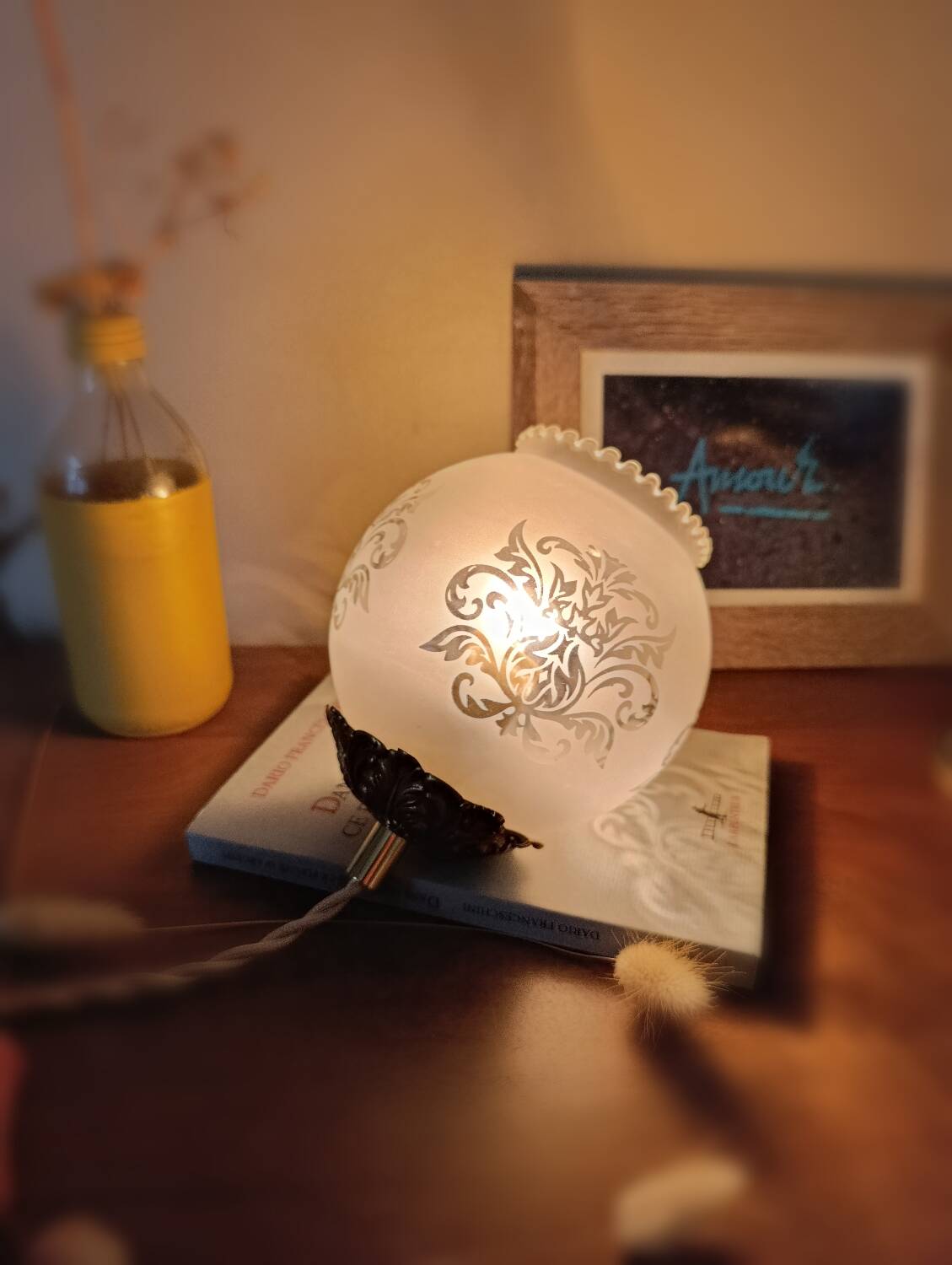 lampe baladeuse loupiote globe dépoli rétro chic