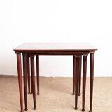 Three Danish nesting tables in rosewood by Mobelintersia 1960.