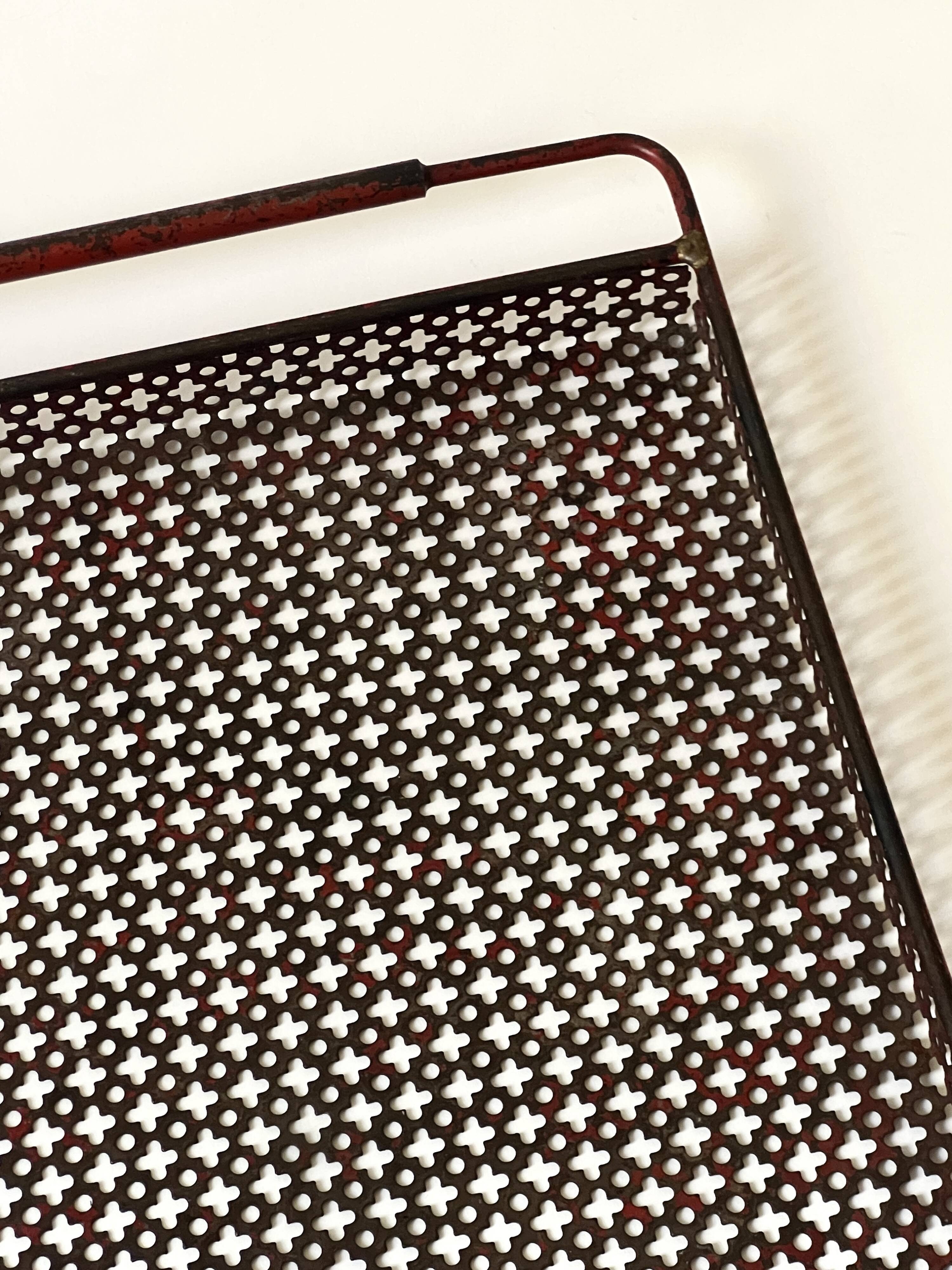 Perforated metal serving tray attributed to Mathieu Matégot, 1950s