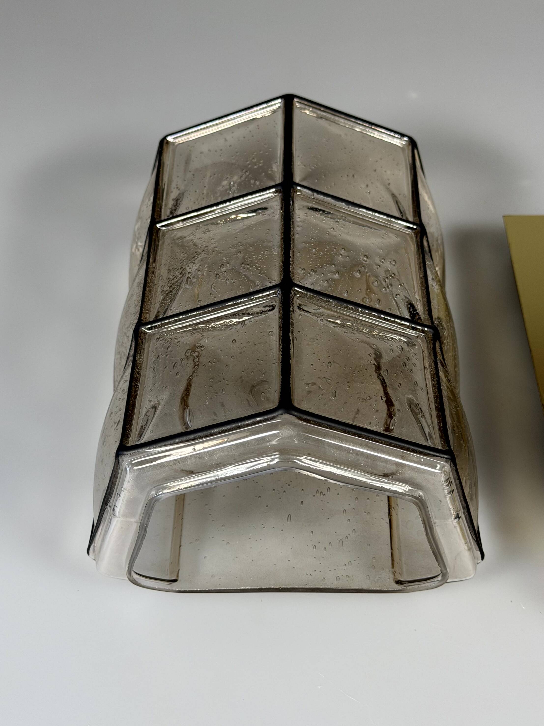 60s 70s Wall Lamp Wall Sconce Glashütte Limburg Germany Glass & Metal