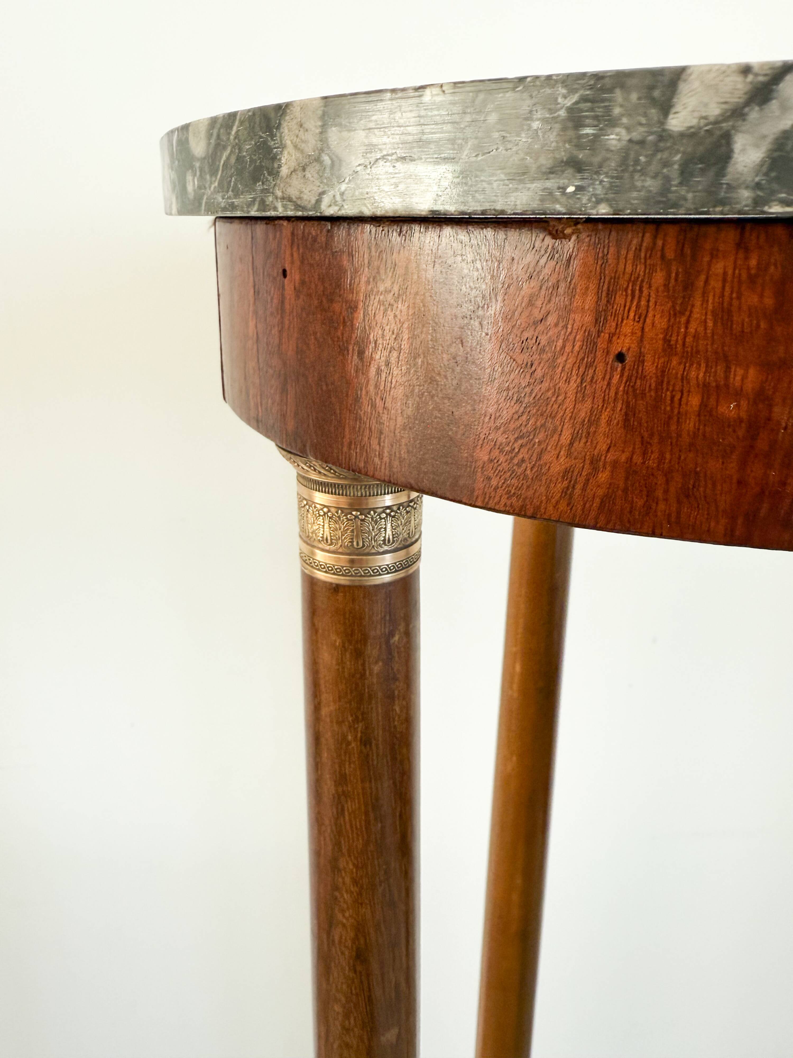 Athenian mahogany and marble side table, Empire style, early 20th century