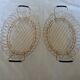 Corbeille panier plat métal doré et scoubidou