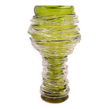 'Tamtam Honey' vase in crystal and green glass - Sem Schanzer (as l'Anverre