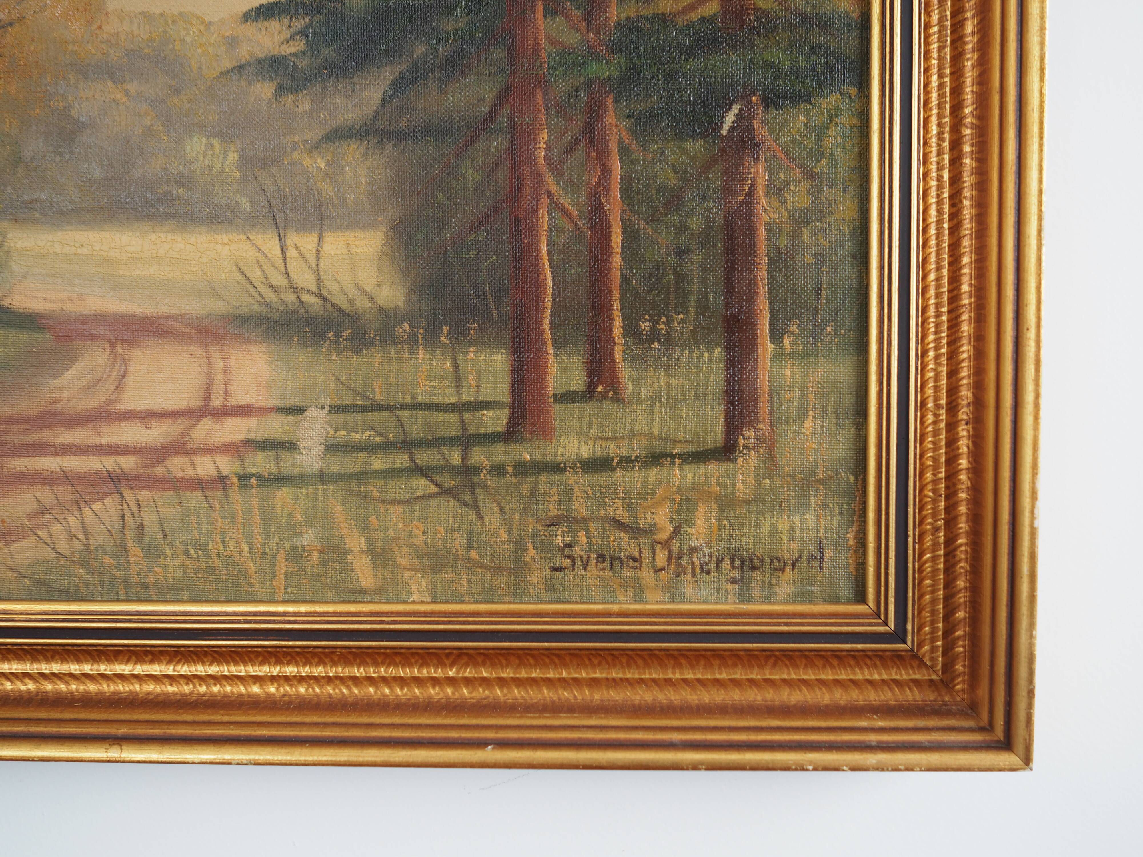 Painting „The Deer by the Road”, Scandinavian design, 1970s