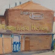 Guido hanset (1910-1992) watercolor on paper view of genoa ? 1968 signed