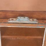 Old art deco wall display case in burmese teak