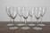 7 white wine glasses in crystal engraved with a vintage frieze