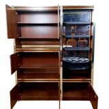 Scandinavian furniture in two modules in stained ash and chromed metal circa 1960