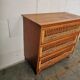Vintage wood and rattan chest of drawers