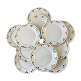 Set of 11 dessert plates Badonviller 30s