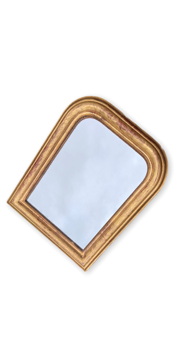 Mirror frame Louis Philippe In Gilded Wood with La Feuille 56x88cm