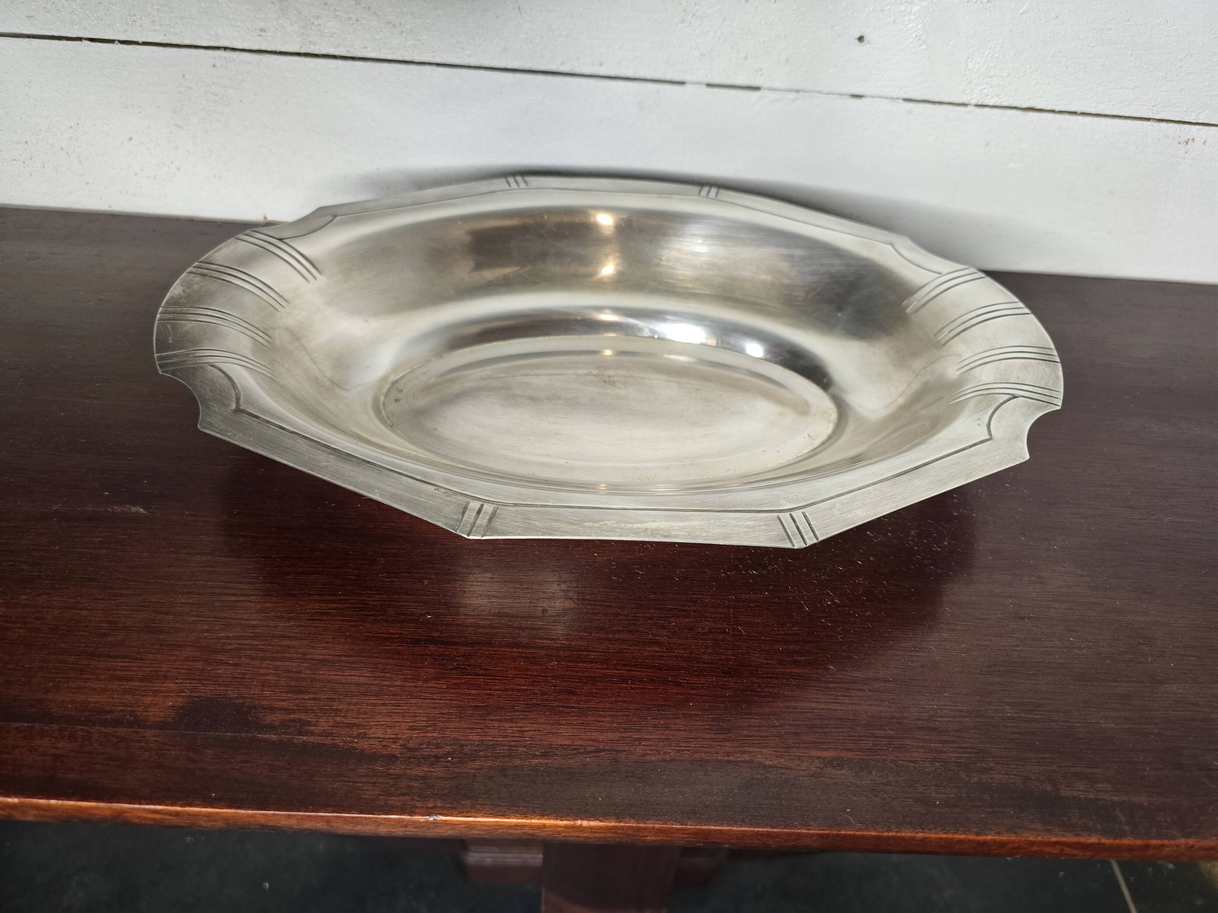 Mid-20th century silver-plated hollow dish