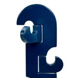 Porte-manteau mural vertical bleu Visiva Milano Italie années 70