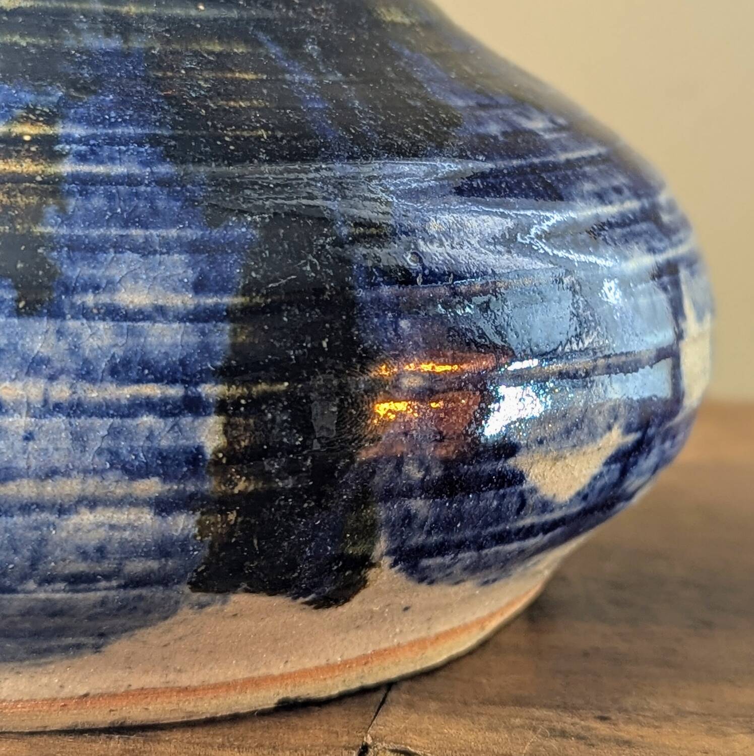 Lucien Talbot-Foucher La Borne vase in blue-brown glazed stoneware