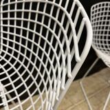8 Vintage Harry Bertoia Wire Mesh Chairs White Lacquered Knoll