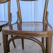 Set of 2 Vintage Wooden Dining Chair: Mid-Century Bistro Style, Yugoslavia