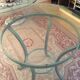 Round table set glass "villa d'este" 1 4 chairs by Pierre Vandel