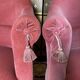 Pair of toad armchairs style Napoleon III pink velvet