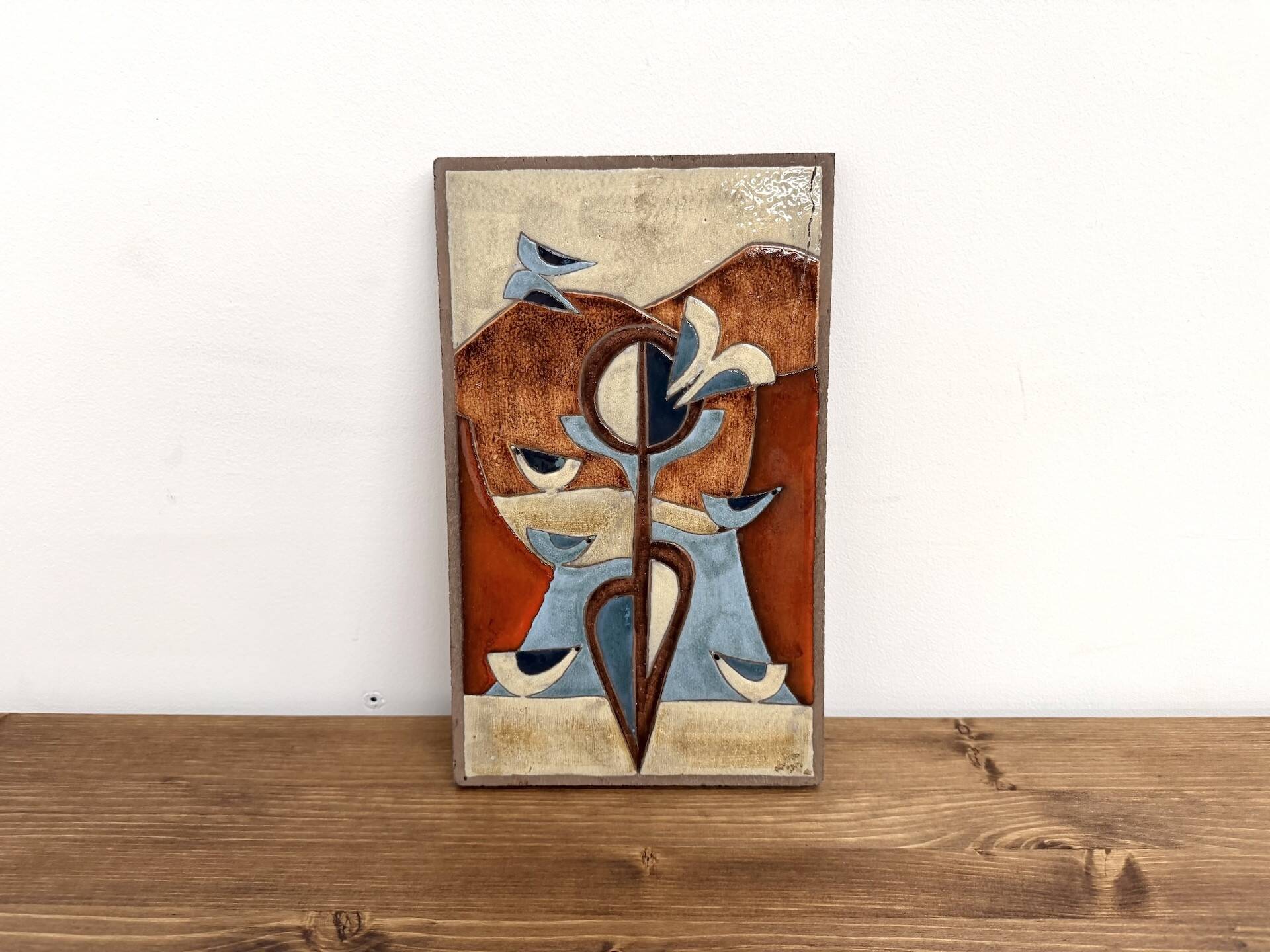 Decorative wall panel in glazed stoneware – 1970s