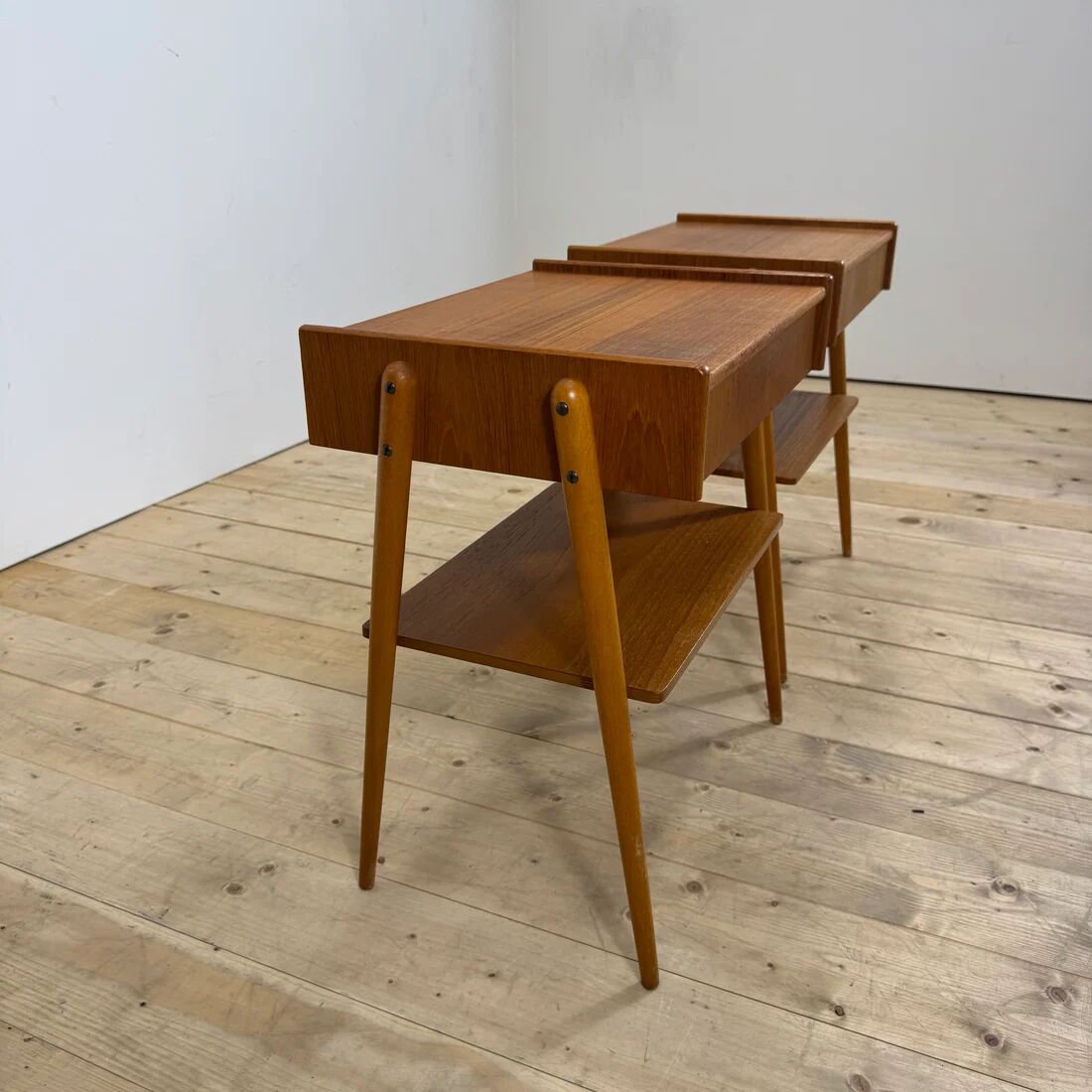 Pair of teak bedside tables AB Carlström, 1960
