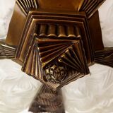 Opaline and brass chandelier