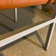 Pair of modernist low chairs in skai camel vintage 60s/70s