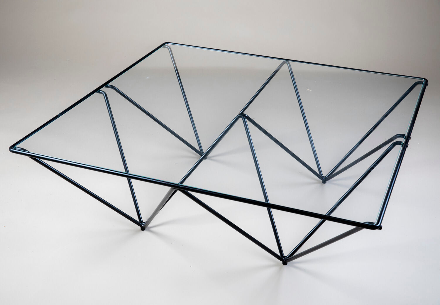 Metal and glass coffee table