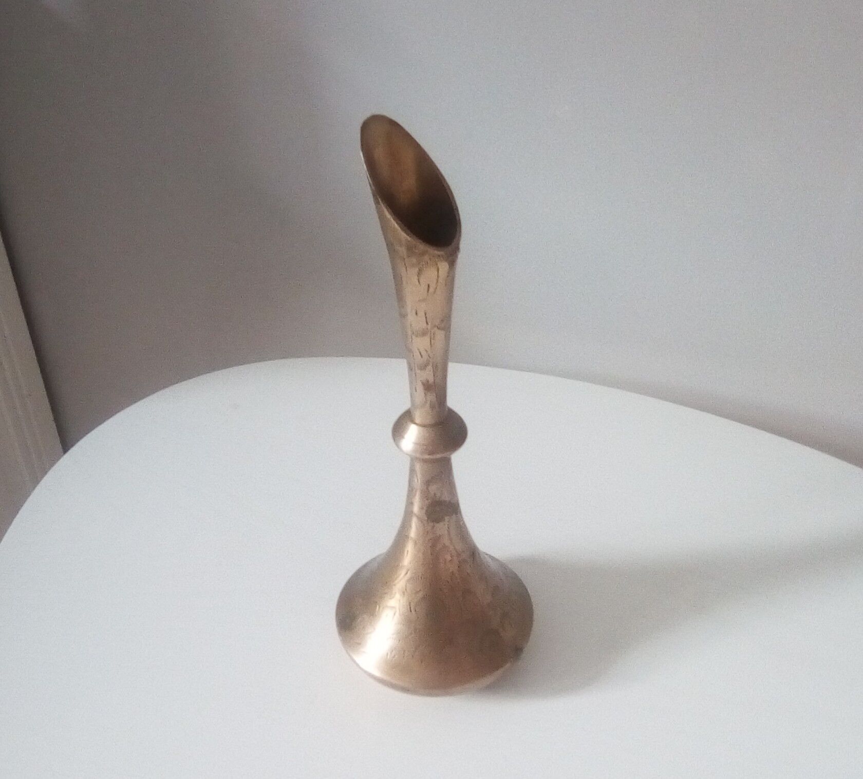 Vintage solid brass soliflore vase