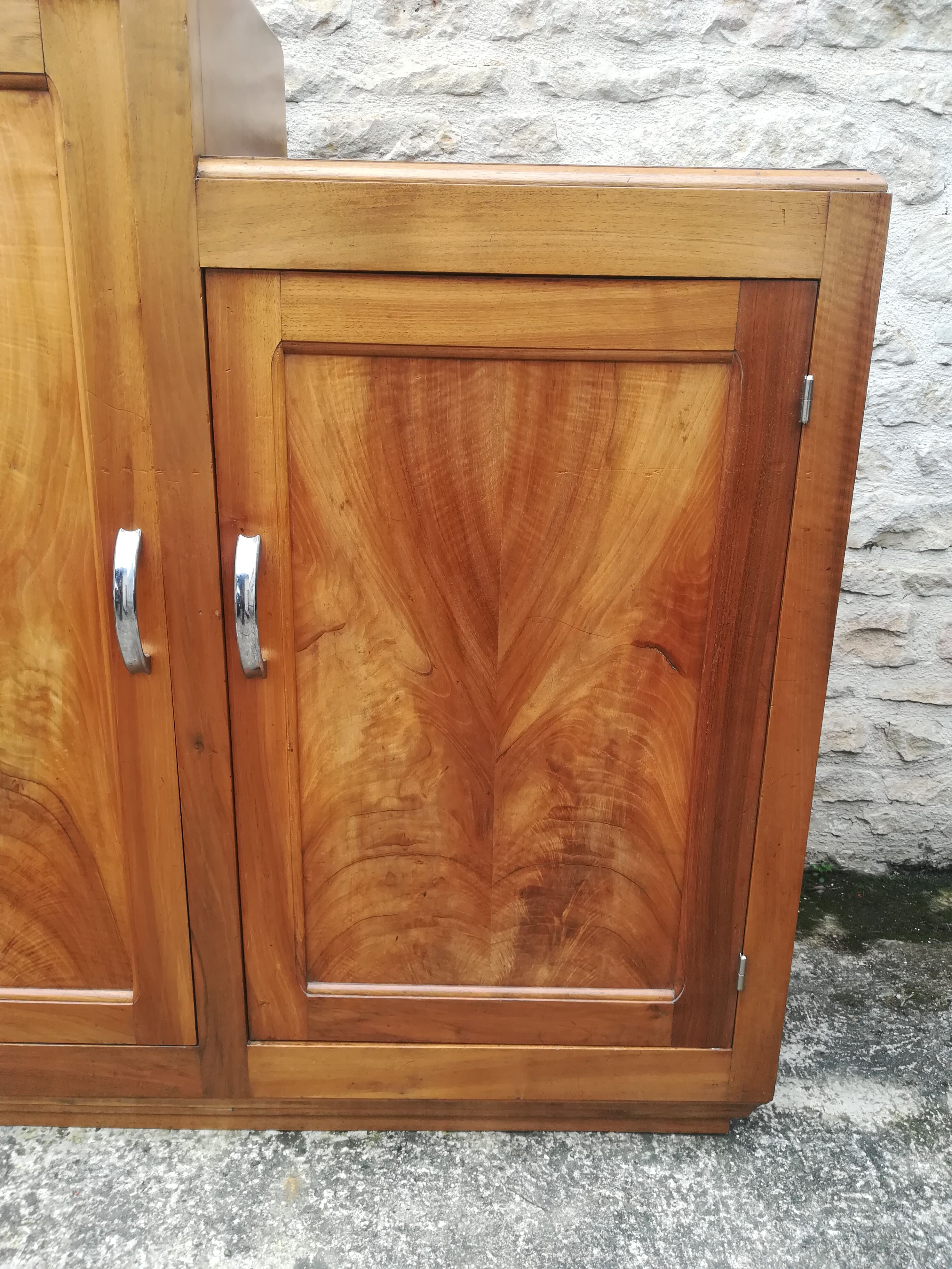 Asymmetric solid walnut buffet